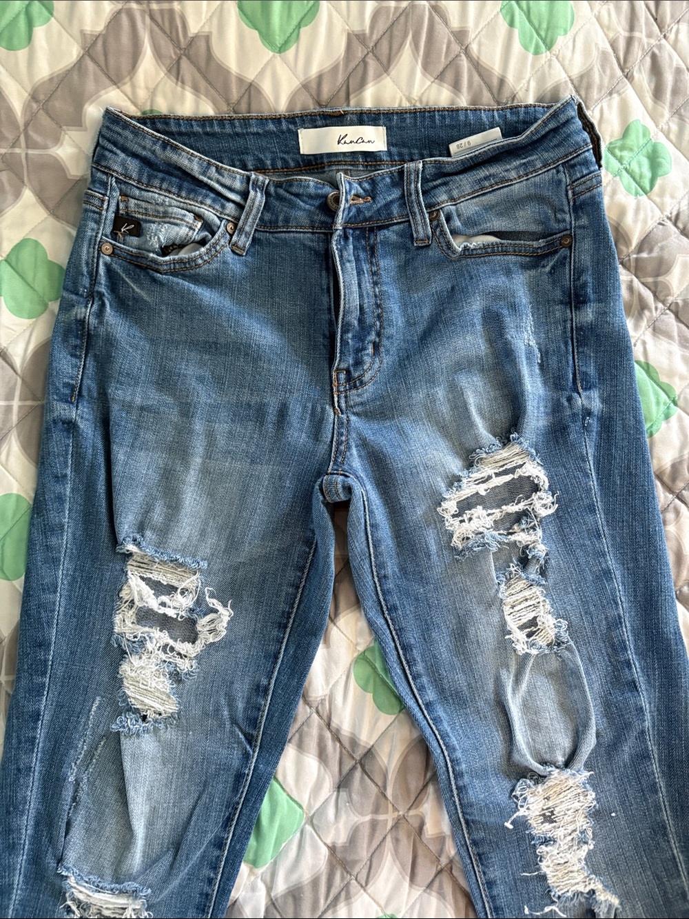 KanCan Women's Distressed Blue Skinny Jeans